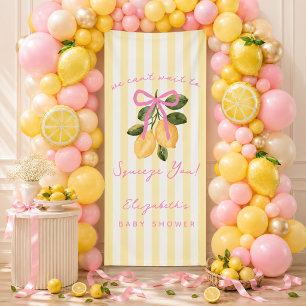 Bannière en vinyle pour Baby Shower Pink Lemon
