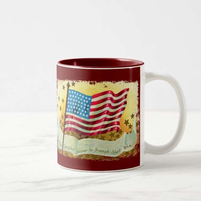 Bannière étoilée Drapeau américain café Mug (Droit)