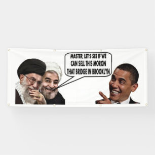 Bannière extérieure 2,5' x 6' d'OBAMA POUR UN ACCO