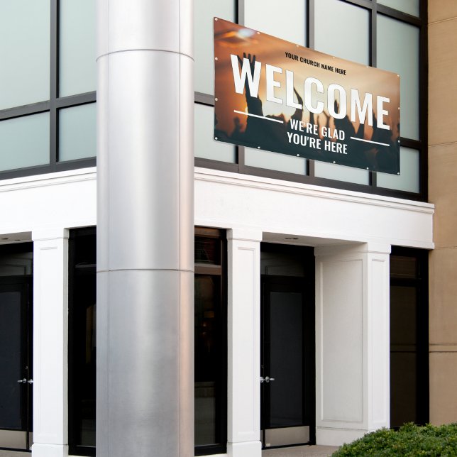 Bannière extérieure de do-it-yourself Welcome Chur (DIY Welcome Church Outdoor Banner)
