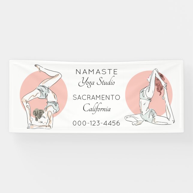 Bannière faite sur commande de studio de yoga des (Horizontal)
