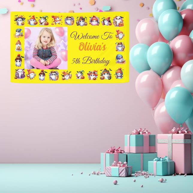 Bannière fantôme mignonne pour enfants Anniversair (Créateur téléchargé)