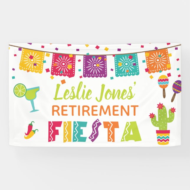 Bannière Fiesta Retraite - Arrière - plan blanc #3 (Horizontal)