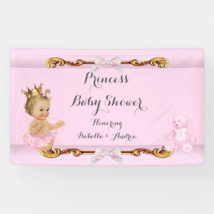 Bannière Fille Blonde Princesse Baby Shower Rose O