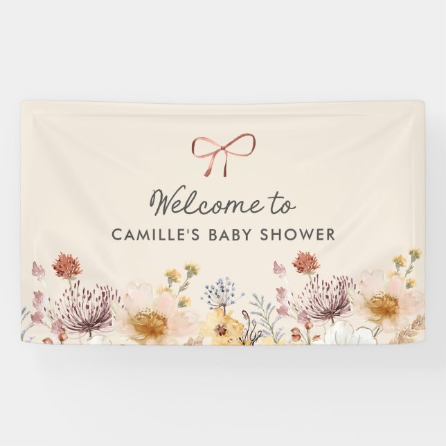 Bannière fleur sauvage Baby shower jardin (Horizontal)