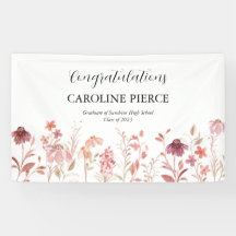 Bannière florale rose Aquarelle