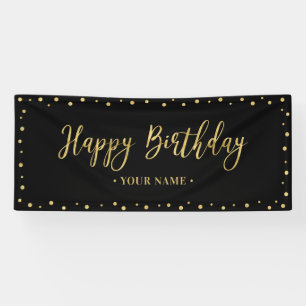 Bannière Gold & Black Joyeux Anniversaire