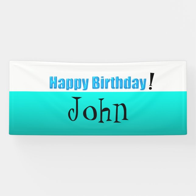 Bannière gradiant de joyeux anniversaire d'Aqua (Horizontal)