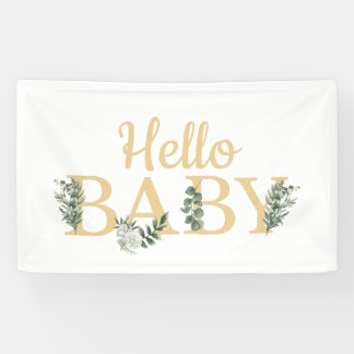 Bannière Hello Baby Eucalyptus