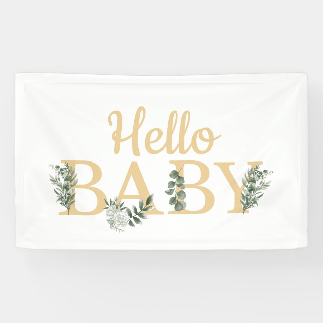 Bannière Hello Baby Eucalyptus (Horizontal)
