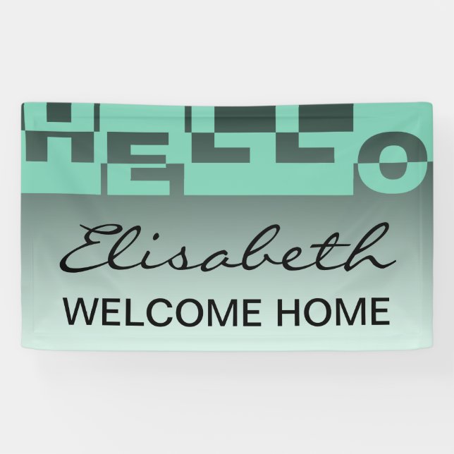 Bannière HELLO moderne + votre backgr. & idées (Horizontal)