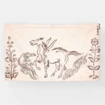 Bannière JAPONAISE DE CHEVAUX À FEU