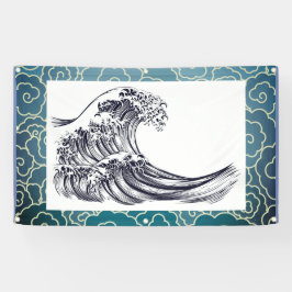 Bannière JAPONAISE de NUAGES de VAGUE