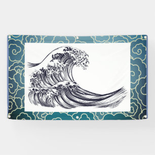 Bannière JAPONAISE de NUAGES de VAGUE