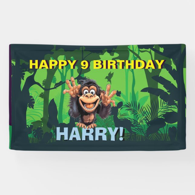 Bannière JEUX ANNIVERSAIRE MONKEY ENFANTS (Horizontal)