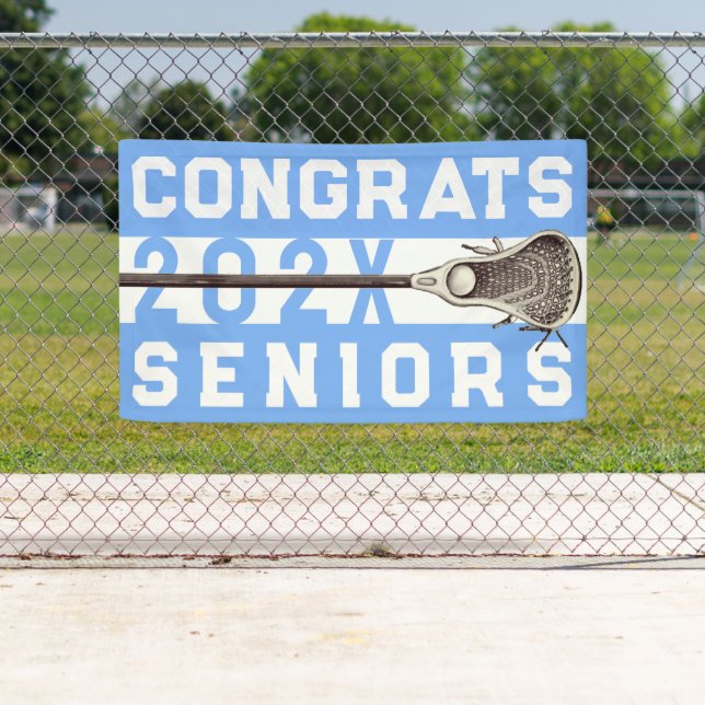 Bannière Lacrosse Senior Night Light Blue (En situation)