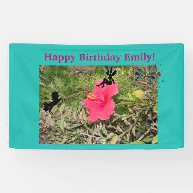 Bannière lunatique de jardin d'anniversaire (Horizontal)