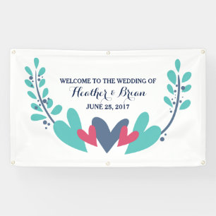 Bannière Mariage Coeurs et vignes