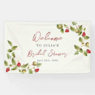 Bannière Mariage de fleurs de fraises rouges sucré