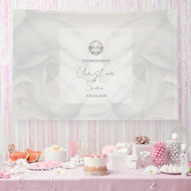 Bannière mariage thème Dauphin personnalisé (Fête)