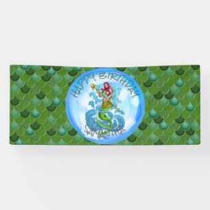 Bannière Mermaid Warrior Green Scales