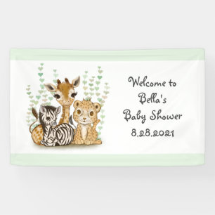 Bannière mignonne Safari Animaux pour la fête du B