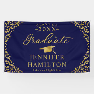 Bannière Moderne Bleu Gold Graduate