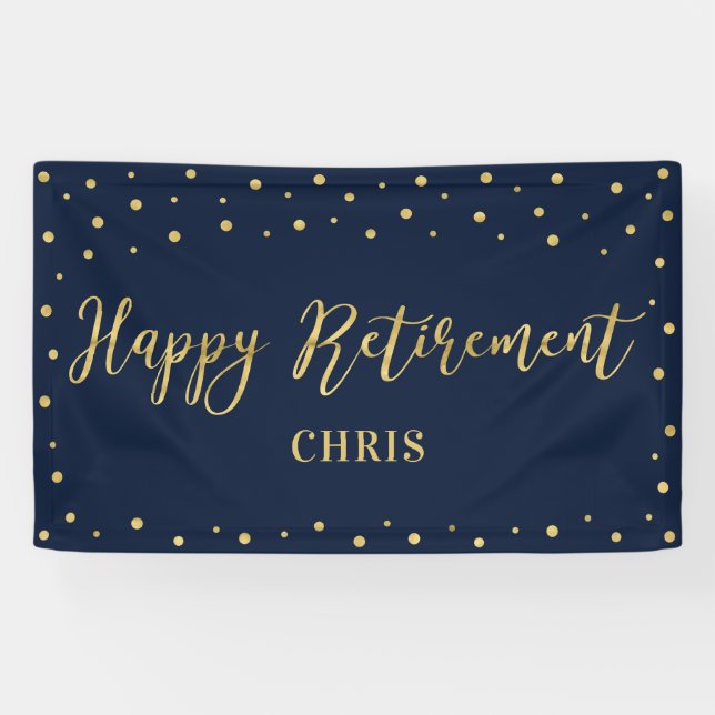 Bannière Or & Nuit | Joyeuse Fête de Retraite (Horizontal)