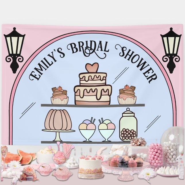Bannière pâtisserie Pink Paris (Parisian Bridal Shower Photo Backrop Banner)