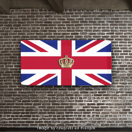 Bannière patriotique Couronne et Union Jack