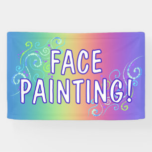 Bannière Peinture visage arc-en-ciel
