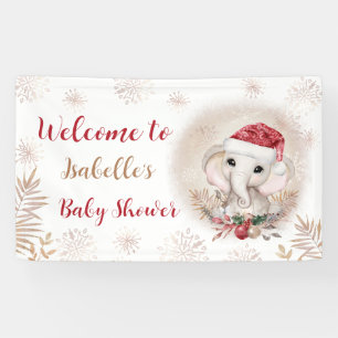 Bannière père Noël Baby Elephant Girl Baby shower