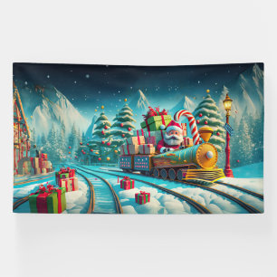 Bannière Père Noël Pôle Nord Express Noël Réveillo
