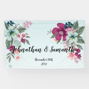 Bannière personnalisée 3'x5' Fleur tropicale en bl
