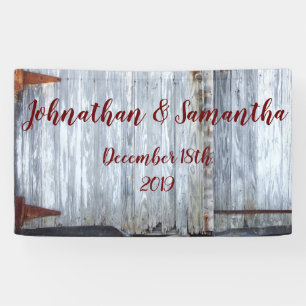 Bannière personnalisée 3'x5' White Wash Wood Barn 
