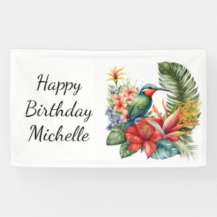 Bannière personnalisée d'anniversaire de colibri f