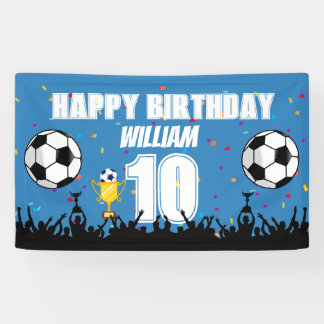 Bannière personnalisée d'anniversaire de football