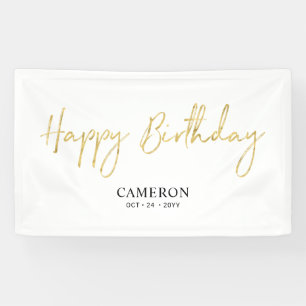 Bannière personnalisée d'anniversaire minimaliste