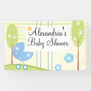 Bannière personnalisée de baby shower de garçon