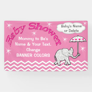 Bannière personnalisée de baby shower d'élépha
