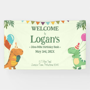 Bannière personnalisée de dinosaure pour l'anniver