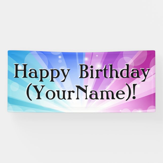 Bannière personnalisée de fête d'anniversaire Blue (Horizontal)