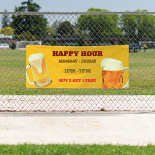 Bannière personnalisée de Happy Hour pour bar