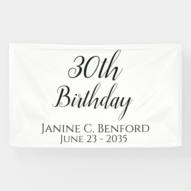 Bannière personnalisée de la fête du 30e anniversa (Horizontal)