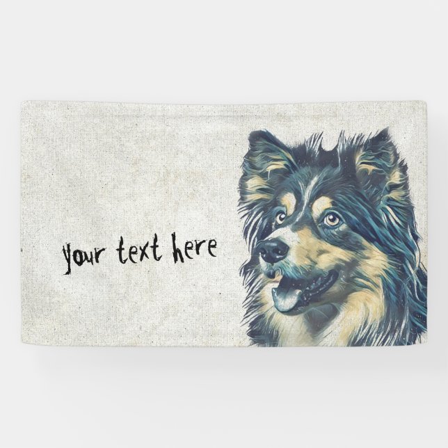 Bannière personnalisée de peinture de chien de gar (Horizontal)