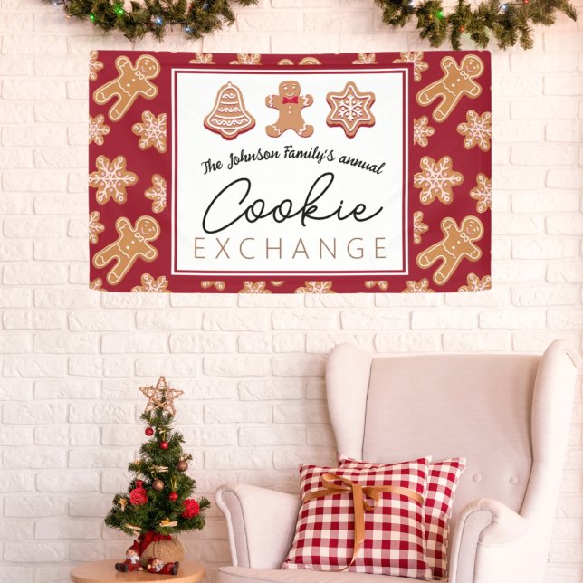 Bannière personnalisée Échange de cookies de Noël (Créateur téléchargé)