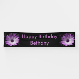 Bannière personnalisée Fleur de marguerite violett