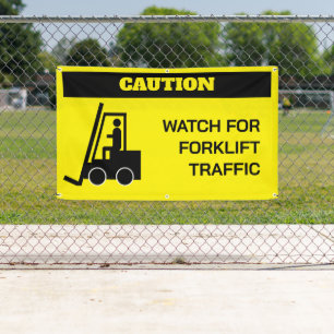 Bannière personnalisée Forklift Attention