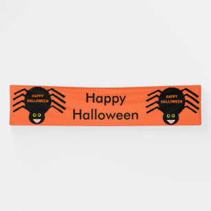 Bannière personnalisée Halloween Black Spider