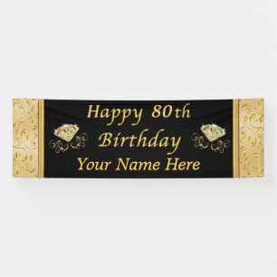 Bannière personnalisée Happy 80th Birthday